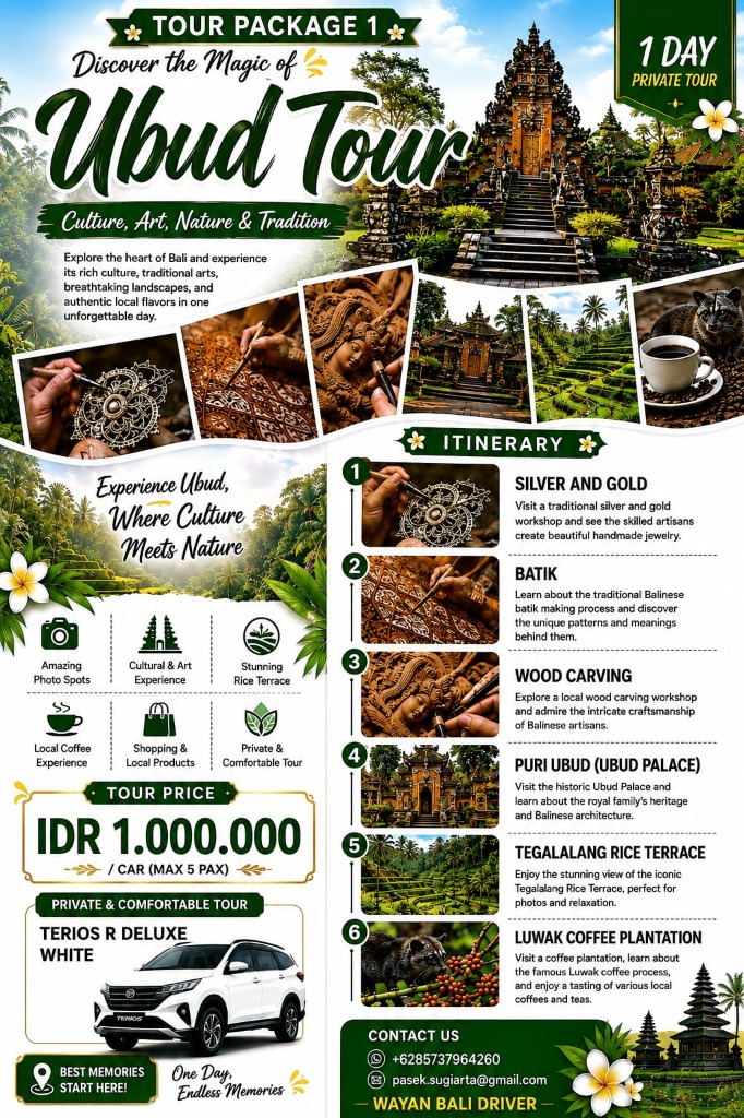 Ubud Culture Art and Nature Tour Bali